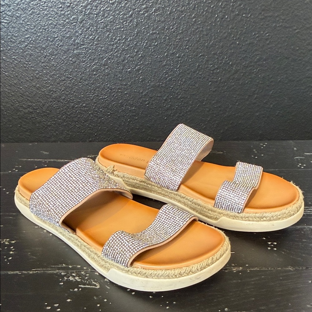 Madden Girl Women Shoes sandals Silver Rhinestones Size 8.5 SKU 5442